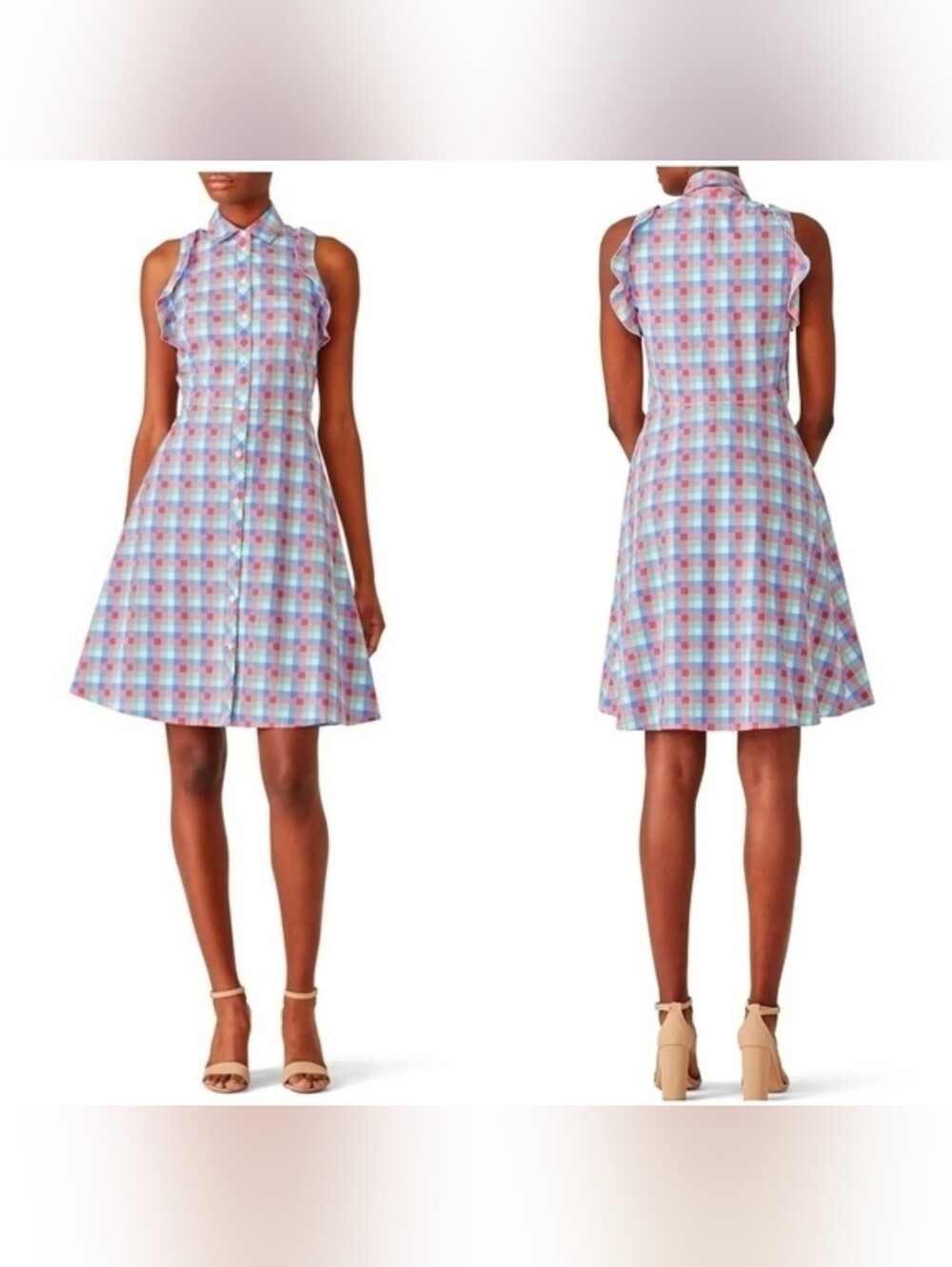 Kate Spade Madras Poplin Plaid Checkered Shirtdress